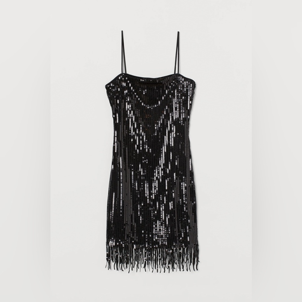 Black Sequin Mini Dress